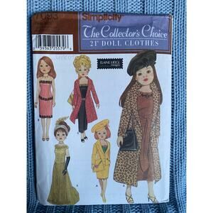 Simplicity 7093  21in fashion Doll clothes dress gown coat elaine heigl